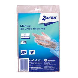 Manusi de unica folosinta Zorex Clasic, HDPE, 100/set