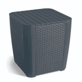 Masa cafea cu spatiu de depozitare Keter, plastic, gri, 39 x 39 x 42.5 cm