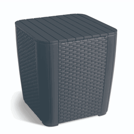 Masa cafea cu spatiu de depozitare Keter, plastic, gri, 39 x 39 x 42.5 cm