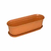 Jardiniera cu suport Balcony, plastic, teracota, 38 cm