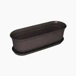 Jardiniera cu suport Balcony, plastic, antracit, 38 cm