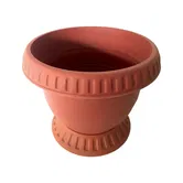 Ghiveci rotund cu suport Bungaloo, polipropilena, teracota, 34 cm