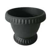 Ghiveci rotund cu suport Bungaloo, polipropilena, antracit, 34 cm