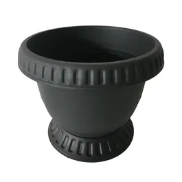 Ghiveci rotund cu suport Bungaloo, polipropilena, antracit, 34 cm