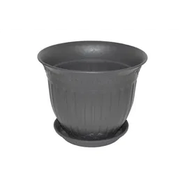 Ghiveci rotund cu suport Calla, polipropilena, antracit, 25 cm