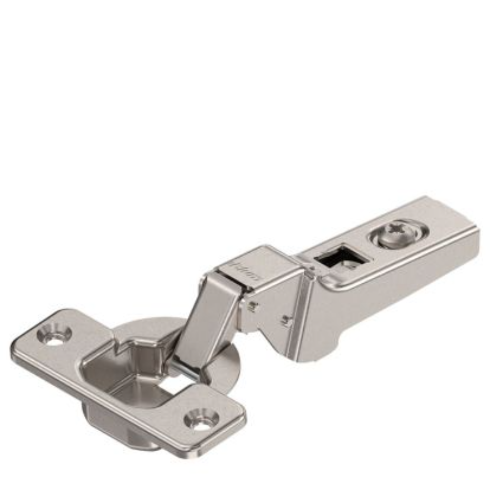 Balama aruncatoare clip-top Blum Motion, semiaplicata, otel nichelat, argintiu, deschidere 100°