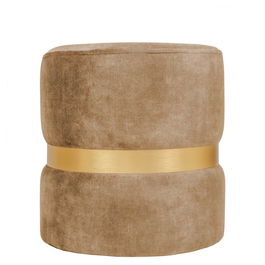 Taburet Ring, inel auriu, stofa bej P03, rotund, 38 x 38 x 40 cm