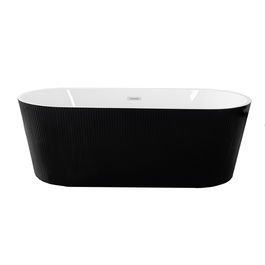 Cada baie freestanding Sanotechnik, ovala, negru, 170 x 75 x 58 cm