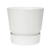 Ghiveci Elho Greenville, plastic, alb, 7.6 l, diametru 24.5 cm, 23.1 cm