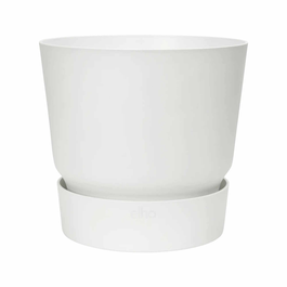Ghiveci cu rezervor de apa Elho Greenville, plastic, alb, diametru 16 cm