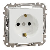 Priza schuko simpla Schneider Sedna SDD111021, incastrata, contact de protectie, alb