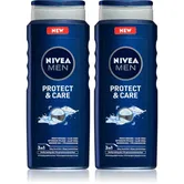 NIVEA MEN Protect & Care gel de dus pentru față, corp și păr ambalaj economic 2 x 500 ml