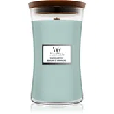 Woodwick Magnolia Birch lumânare parfumată cu fitil din lemn 610 g