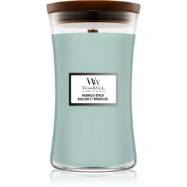 Woodwick Magnolia Birch lumânare parfumată cu fitil din lemn 610 g