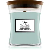 Woodwick Magnolia Birch lumânare parfumată cu fitil din lemn 275 g