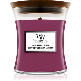Woodwick Wild Berry & Beets lumânare parfumată cu fitil din lemn 275 g
