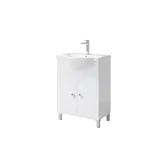 Mobilier baie Savini Due, baza cu lavoar, MDF/PAL, alb, 65 x 45.5 x 81.5 cm