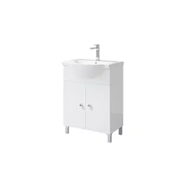 Mobilier baie Savini Due, baza cu lavoar, MDF/PAL, alb, 65 x 45.5 x 81.5 cm