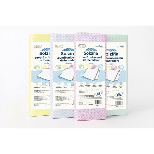 Lavete universale Solzina, colorate, 40 x 40 cm, 25 buc/pac