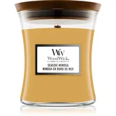 Woodwick Seaside Mimosa lumânare parfumată cu fitil din lemn 275 g