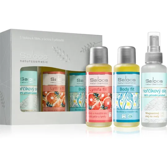 Saloos Bio Body And Massage Oils Body Fit & Lymfa Fit & Magnesium set cadou pentru sportivi