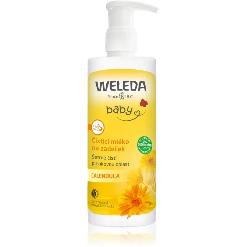 Weleda Baby and Child lapte pentru curatare pentru îngrijirea zilnică a fundulețului cu pompă 400 ml