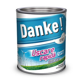 Email Danke uscare rapida, pentru metal, lemn, zidarie, exterior/interior, alb murdar RAL 9010, 0.75 l