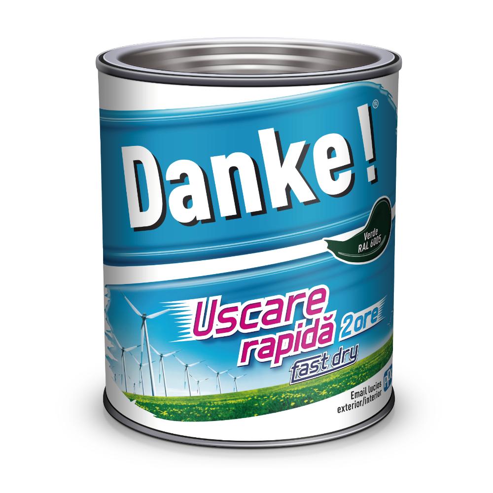 Email Danke! Uscare Rapida, pentru lemn, metal, zidarie, interior/exterior, verde RAL 6005, 0.75 l