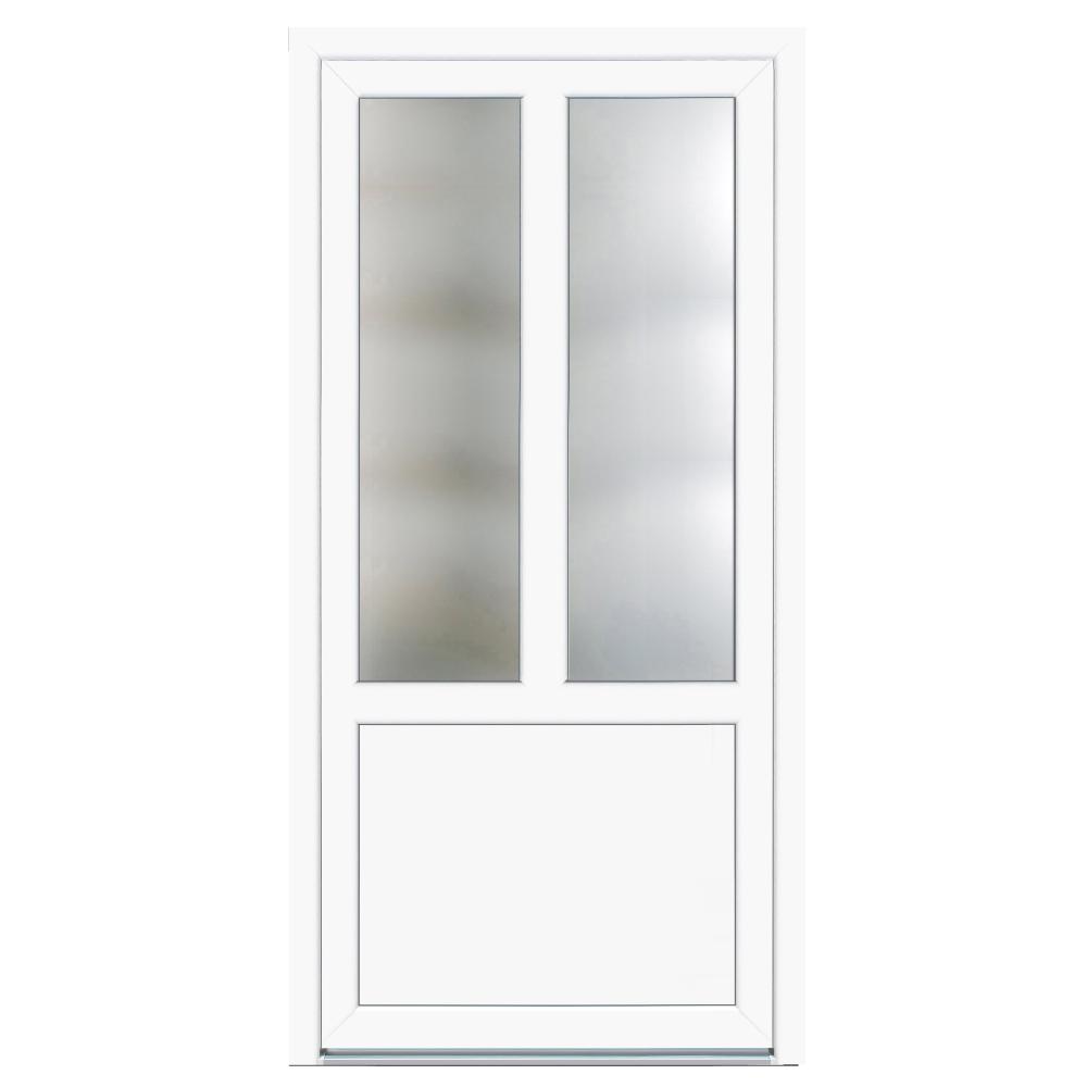 Usa PVC pentru intrare, alb, 98 x 200 cm, 5 camere, stanga