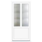 Usa PVC pentru intrare, alb, 98 x 200 cm, 5 camere, stanga