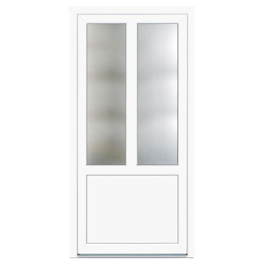 Usa PVC pentru intrare, alb, 98 x 200 cm, 5 camere, stanga