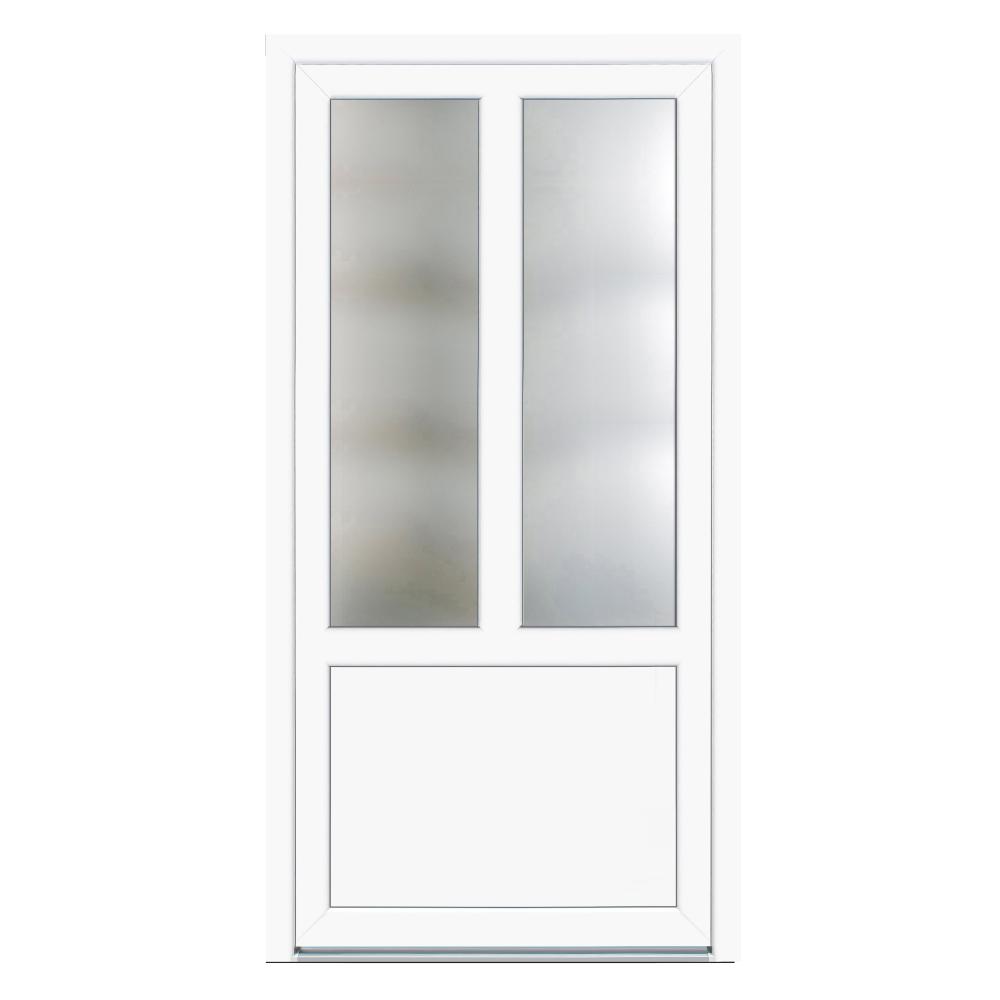 Usa PVC pentru intrare, alb, 98 x 198 cm, 5 camere, dreapta