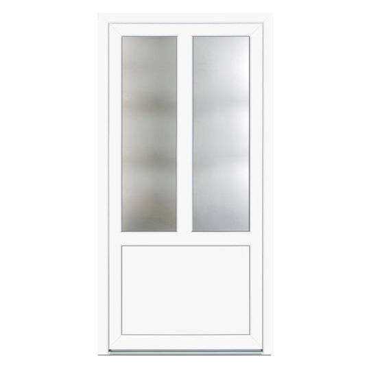 Usa PVC pentru intrare, alb, 98 x 198 cm, 5 camere, dreapta