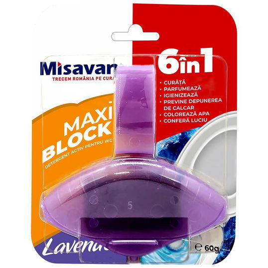 Odorizant toaleta Misavan Maxi Block, lavanda, 60 gr