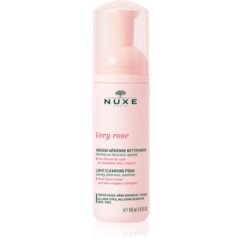 Nuxe Very Rose Light Cleansing Foam demachiant spumant delicat pentru toate tipurile de ten 150 ml