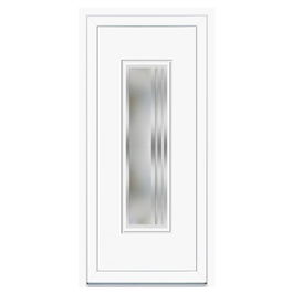 Usa PVC pentru intrare, alb, 98 x 200 cm, 5 camere, dreapta