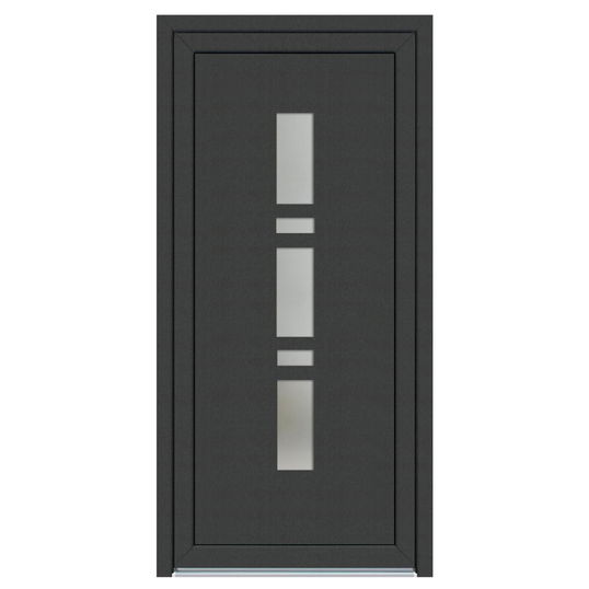 Usa PVC pentru intrare, antracit, 98 x 200 cm, 5 camere, stanga