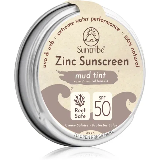 Suntribe Zinc Sunscreen crema de fata cu minerale pentru protectie SPF 50 Mud Tint 45 g