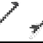Panel de dus Ibiza DG9042, cu hidromasaj, etajera, 1 dispersor fix, 1 dispersor mobil, material corp ABS, negru, finisaj mat si cromat, 37,5 x 52 x 135,7 cm