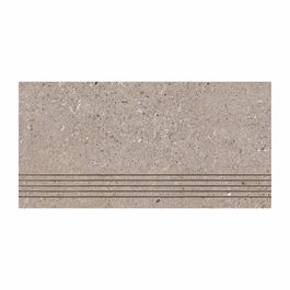 Treapta gresie exterior/interior Cesarom Breccia, maro, mat, aspect beton, rectificata, clasa de aderenta R10, PEI IV, 60 x 30 cm