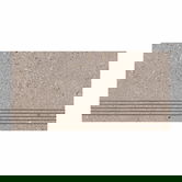 Treapta gresie exterior/interior Cesarom Breccia, maro, mat, aspect beton, rectificata, clasa de aderenta R10, PEI IV, 60 x 30 cm