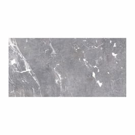Gresie interior/exterior Cesarom Etna, portelanata, rectificata, gri, mat, decor piatra, clasa aderenta R10, PEI 4, 60 x 30 cm