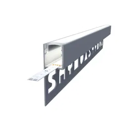 Profil banda LED pentru plinta ceramica LED.808.10.MKR2, aluminiu, incorporabil, mat, gri, 10 x 2700 mm